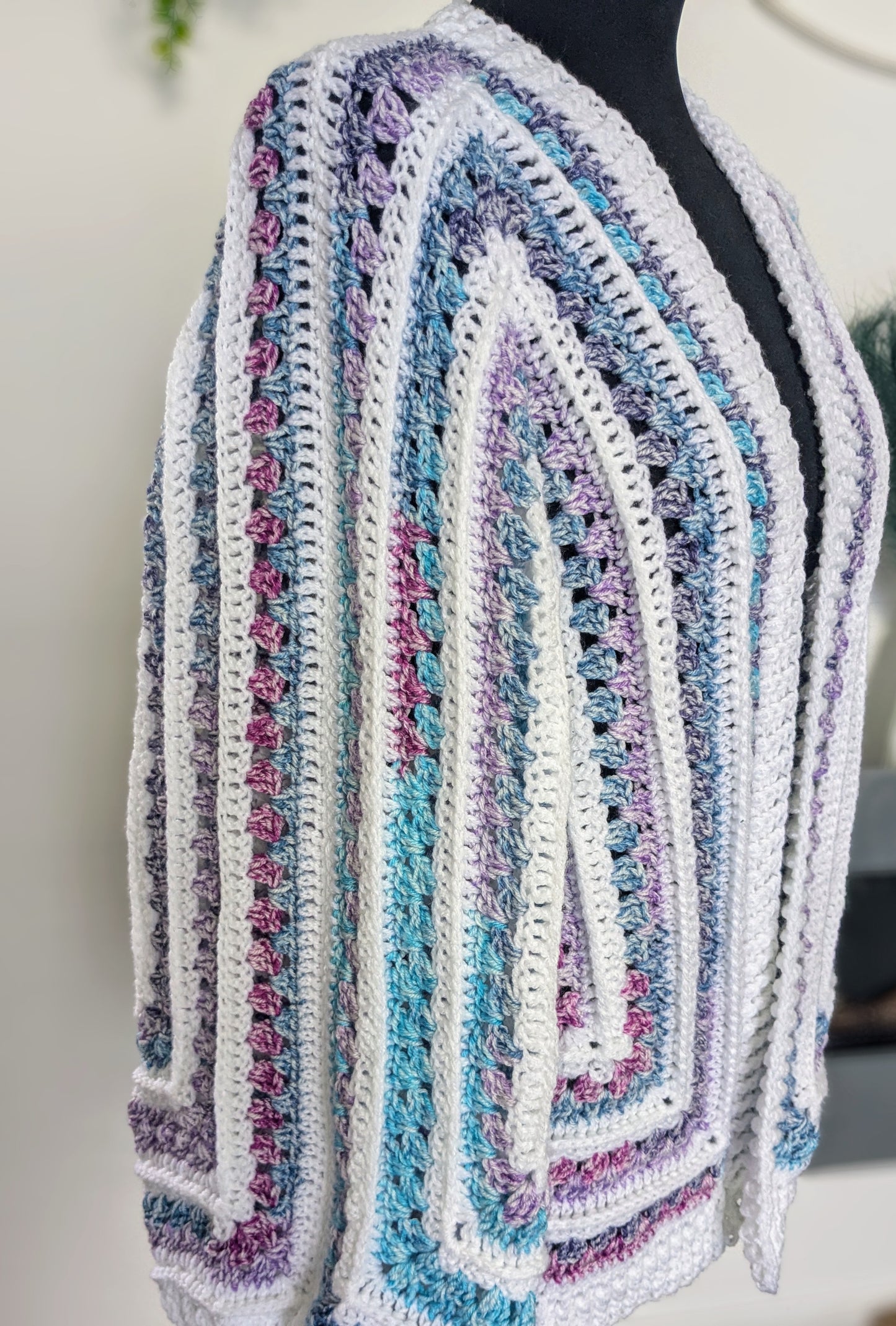 Crochet hexagon cardigan