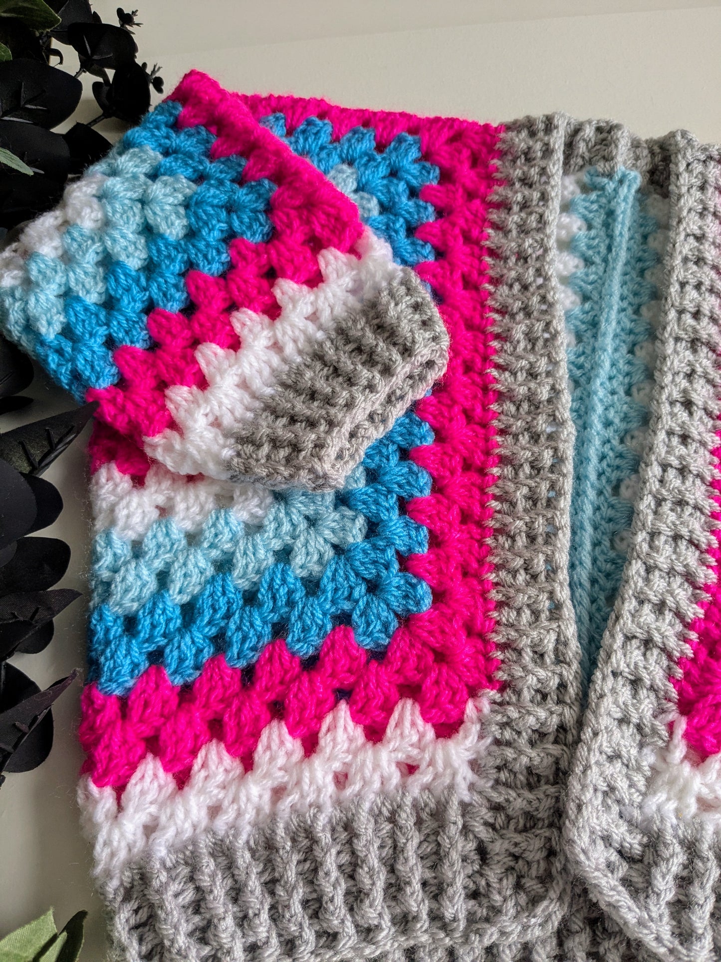 Blue -pink-white toddler cardigan