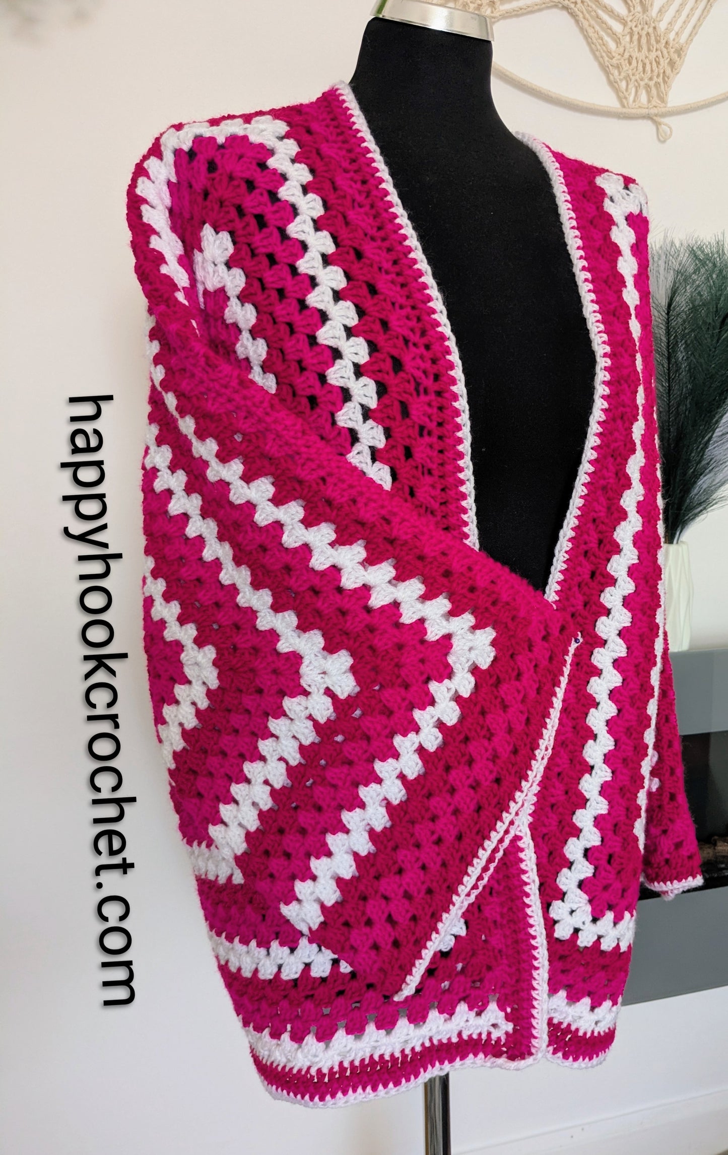 Pink ling crochet cardigan
