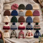 Crochet Winter Hat Patterns Bundle, 25 Beanie And Earflap Designs