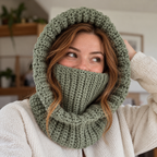Crochet Balaclava Pattern, Hooded Neck Cowl For Adults And Kids
