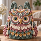 Crochet Owl Backpack Pattern PDF, Woodland Bird Bag, Feathered Rucksack, Intermediate Digital Download Tutorial