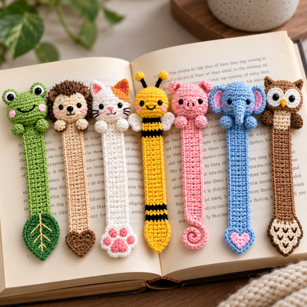 Crochet Animal Bookmark Pattern, Cute Amigurumi Bookmarks For Book Lovers