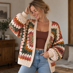 Granny Hexagon Cardigan Crochet Pattern, Beginner Made To Measure Sweater