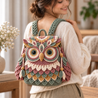 Crochet Owl Backpack Pattern PDF, Woodland Bird Bag, Feathered Rucksack, Intermediate Digital Download Tutorial