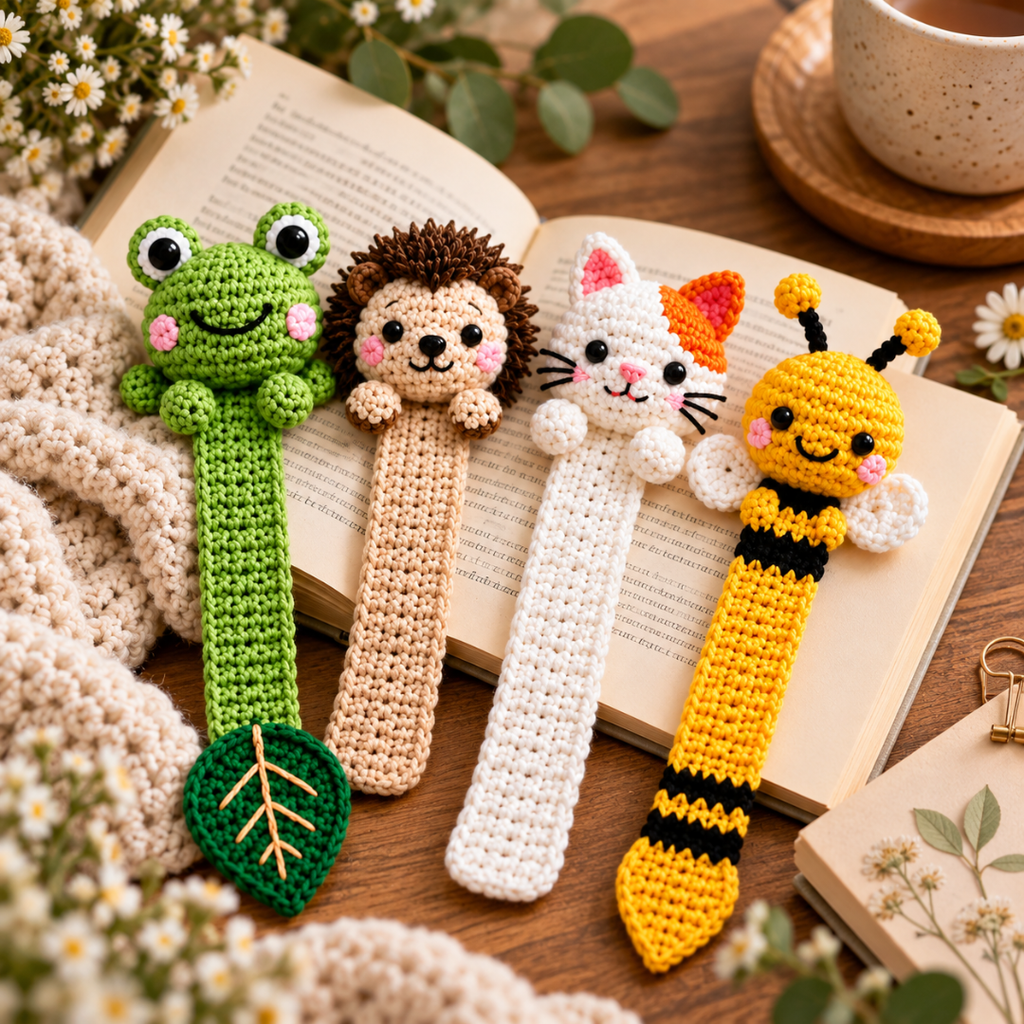 Crochet Animal Bookmark Pattern, Cute Amigurumi Bookmarks For Book Lovers