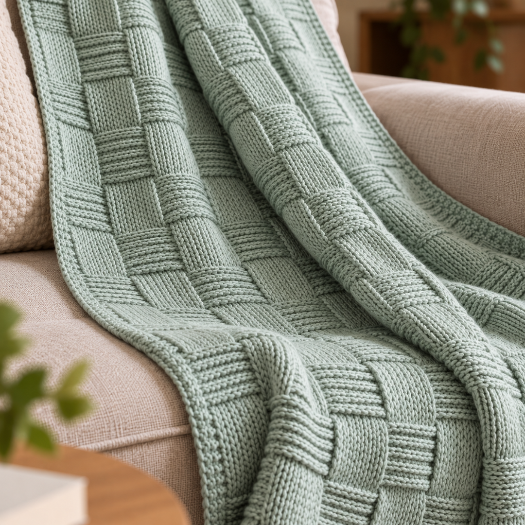 Basketweave Crochet Blanket Pattern, Beginner Friendly Textured Afghan