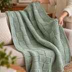 Basketweave Crochet Blanket Pattern, Beginner Friendly Textured Afghan