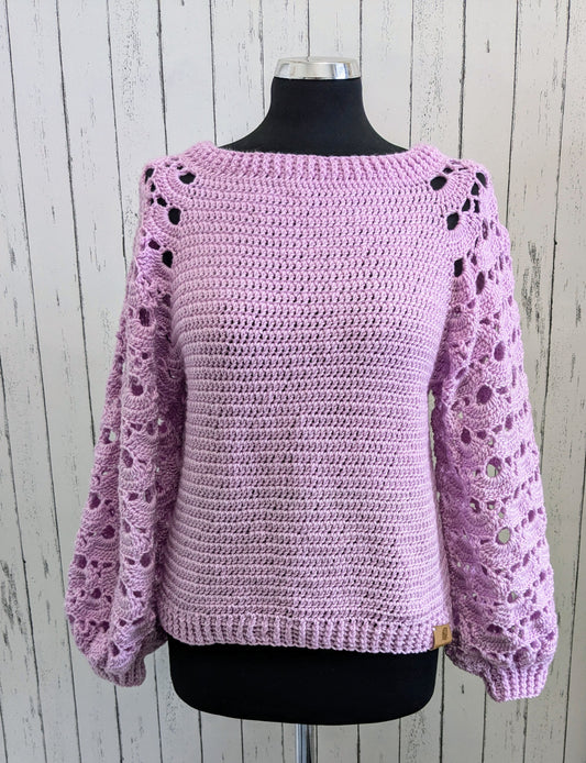 Crochet sweater,,Lilac fantasy,,