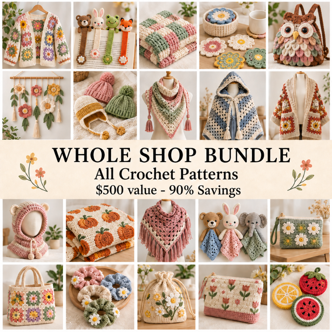 Whole Shop Bundle, All Current & Future Patterns, Lifetime Access, Instant Access