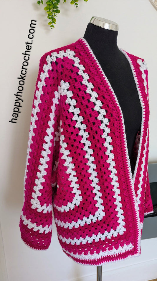 Pink  ling crochet cardigan